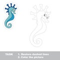 One cartoon seahorse to be traced