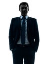 Business man hands in pocket silhouette Royalty Free Stock Photo