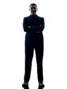 Business man standing silhouette isolated Royalty Free Stock Photo