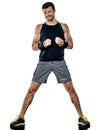 Fitness man cardio boxing exercises isolated Royalty Free Stock Photo