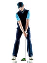 Man golfer golfing isolated withe background Royalty Free Stock Photo