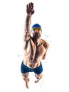 Man sport swimmer swimming isolated white background