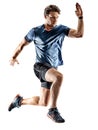 Runner running jogger jogger young man isolated white background Royalty Free Stock Photo