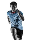 Runner running jogger jogger young man isolated white background Royalty Free Stock Photo