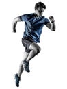 Runner running jogger jogger young man isolated white background Royalty Free Stock Photo