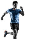 Runner running jogger jogger young man isolated white background Royalty Free Stock Photo