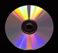 Single CD or DVD on dark background closeup detail Royalty Free Stock Photo