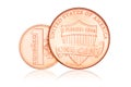 One cent and copeck Royalty Free Stock Photo