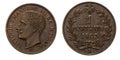 One 1 cent Lire Copper Coin 1903 Value Umberto I Kingdom of Italy