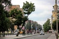 one of the Central busiest streets of the city of Stavropol 