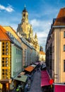 One of the central streets in the old town of Dresden, Germany.