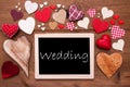 One Chalkbord, Many Red Hearts, Wedding