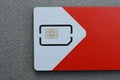 One chip on part white red paper card Royalty Free Stock Photo