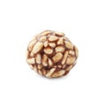 One chocolate puffed rice ball isolated on white Royalty Free Stock Photo