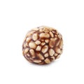 One chocolate puffed rice ball isolated on white Royalty Free Stock Photo