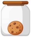 One chocolatechip cookie in the jar Royalty Free Stock Photo