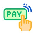 One Click Touch Payment Vector Thin Line Icon