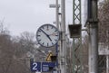 One clock on the platform at the Aachen Schanz stop Royalty Free Stock Photo