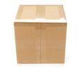 One closed cardboard box on white background Royalty Free Stock Photo