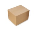 One closed cardboard box on white background Royalty Free Stock Photo