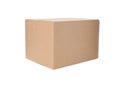 One closed cardboard box on white background Royalty Free Stock Photo