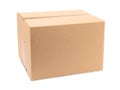 One closed cardboard box on white Royalty Free Stock Photo