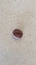 One coffie bean on a marble surface Royalty Free Stock Photo