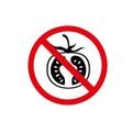 One color vector food, allergens and ingredients icon: tomato