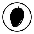 One color vector food icon: mango