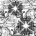 One Color Vector Printed Circuit Board Royalty Free Stock Photo
