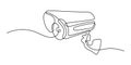 One continuous drawing of a video surveillance system with a rectangular shape and the improvement of security systems. One line