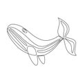 One continuous drawing of a whale. Trendy single line art draw design vector illustration. Concept for the protection of animal