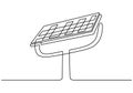 One continuous drawn single art line doodle sketch solar panel battery minimalism style isolated on white background. The concept Royalty Free Stock Photo