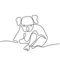 One continuous line drawing of adorable koala. Little bear from Australia mascot concept for conservation park icon. Cute koala Royalty Free Stock Photo