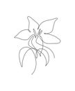 One continuous line drawing beautiful abstract orchid flower. Minimal fresh beauty natural concept. Home wall decor, poster, tote