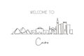 One continuous line drawing of Cairo city skyline, Egypt. Beautiful landmark. World landscape tourism and travel vacation. Royalty Free Stock Photo