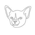 One continuous line drawing chihuahua vector Image. Single line minimal style dog portrait. Cute puppy black linear Royalty Free Stock Photo