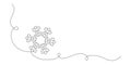 One continuous line drawing of christmas snowflake. Winter holidays and cold flake symbol in simple linear style Royalty Free Stock Photo