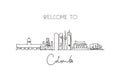 One continuous line drawing Colombo city skyline, Sri Lanka. Beautiful landmark postcard. World landscape tourism travel vacation