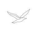 One continuous line drawing of cute albatross for bird conservation logo identity. Adorable sea bird mascot concept for national Royalty Free Stock Photo