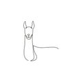 One continuous line drawing of cute elegant llama for company logo identity. Business icon concept from mammal animal shape. Royalty Free Stock Photo