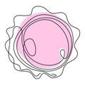 One continuous line drawing of an egg. Line art oocyte. The concept of women's health, ovum donation