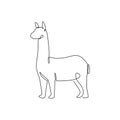 One continuous line drawing of elegant llama for company logo identity. Business icon concept from mammal animal shape. Trendy Royalty Free Stock Photo