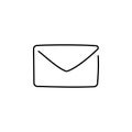 One continuous line drawing of email icon isolated on white background. EPS10 vector illustration for banner, web Royalty Free Stock Photo