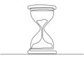 One continuous line drawing of hourglass minimalism vector illustration. Time count concept isolated on white background