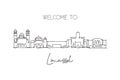 One continuous line drawing Limassol city skyline, Cyprus. Beautiful landmark postcard. World landscape tourism and travel