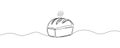 One continuous line drawing of long loaf bread. Simple black line sketch of French baguette, bakery and cafe concept Royalty Free Stock Photo