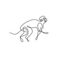 One continuous line drawing of monkey. cute monkey for company business logo identity. Adorable primate animal mascot concept for Royalty Free Stock Photo