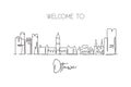 One continuous line drawing Ottawa city skyline, Canada. Beautiful landmark postcard. World landscape tourism and travel vacation