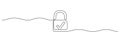 One continuous line drawing of padlock with check mark. Outline symbol password lock and security privacy safety concept Royalty Free Stock Photo